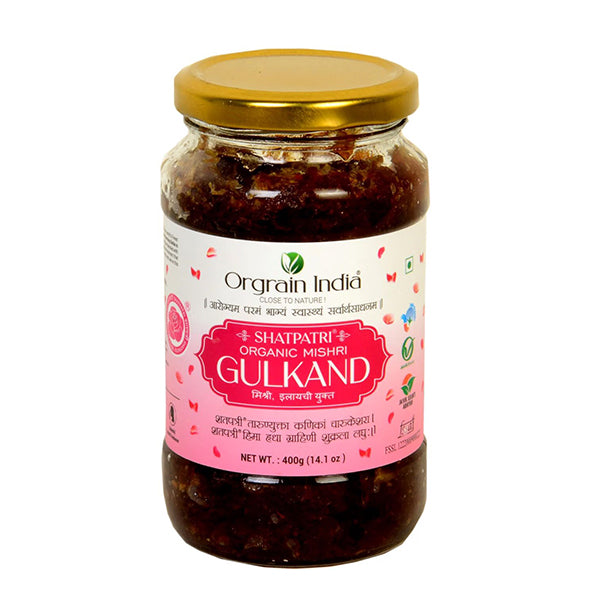 Orgrain India Organic Shatpatri Mishri Gulkand 400g