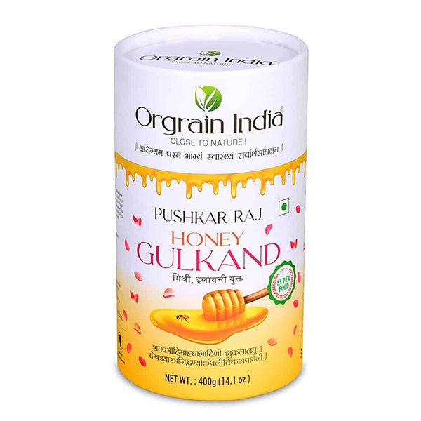 Pushkar Raj Honey Gulkand | Traditionally Sun Cooked Damask Pink Rose Petals Mishri Honey with Cardamom