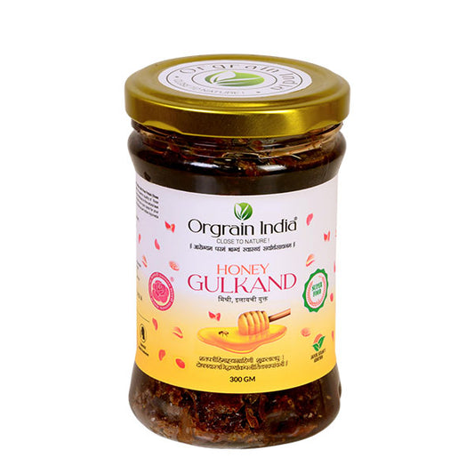 Pushkar Raj Honey Gulkand | Traditionally Sun Cooked Damask Pink Rose Petals Mishri Honey with Cardamom