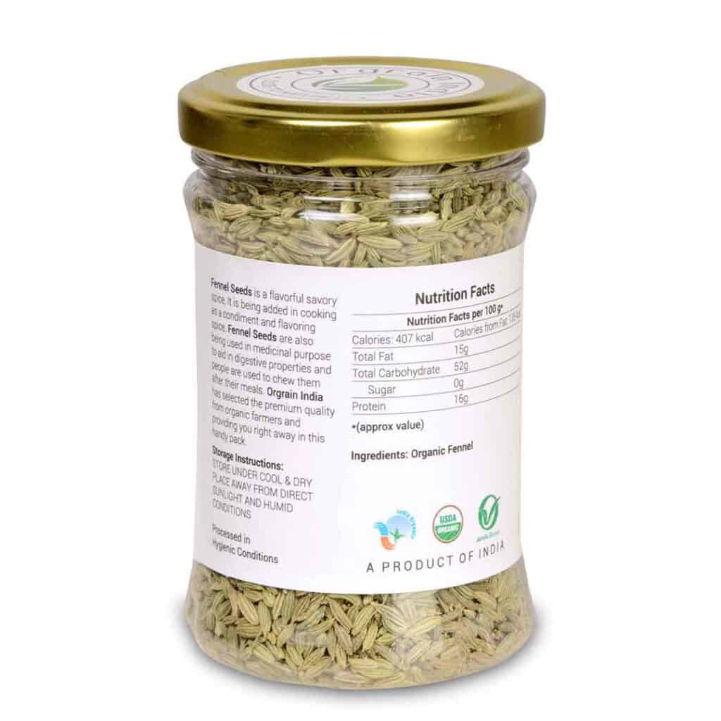 Fresher Natural Organic Fennel Seeds – 120 Gms - (Saunf)