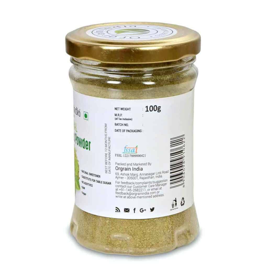 Organic Stevia Leaves Powder 100 gms Natural Sweetner