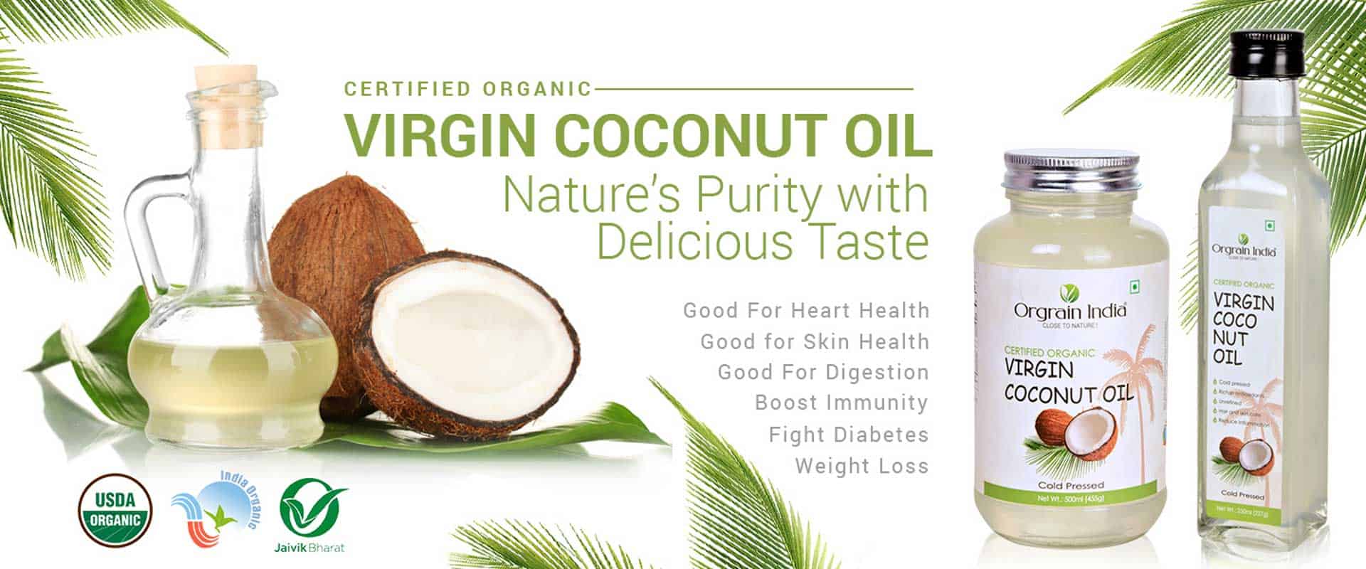 Best Organic Cold Pressed Virgin Coconut Oil - Raw India 500