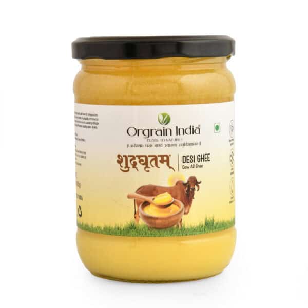 Orgrain India शुद्धघृतम् A2 Desi Cow Ghee | Traditional Bilona Method A2 Desi Cow Ghee | Pure and Healthy Desi Cow Ghee